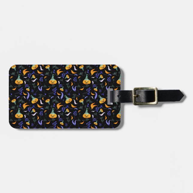 Halloween Forest Luggage Tag Bagagebricka (Horisontell Framsida)