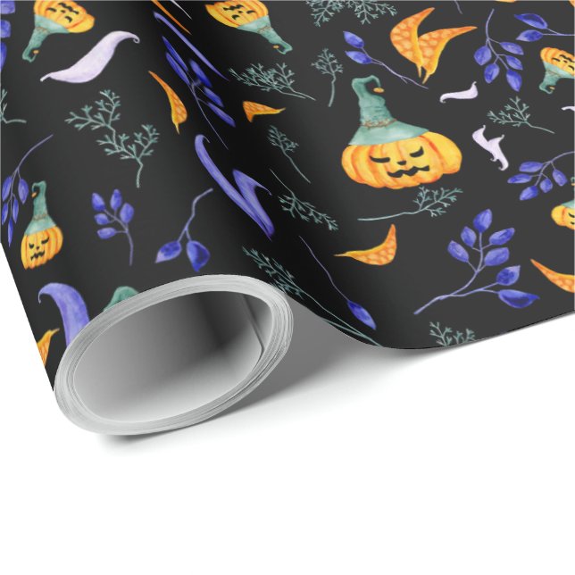 Halloween Forest Wrapping Papper Presentpapper (Rullad Hörn)