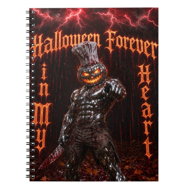 Halloween Forever I Mitt Hjärta Gotisk Pumpa Jack  Anteckningsbok (Framsidan)
