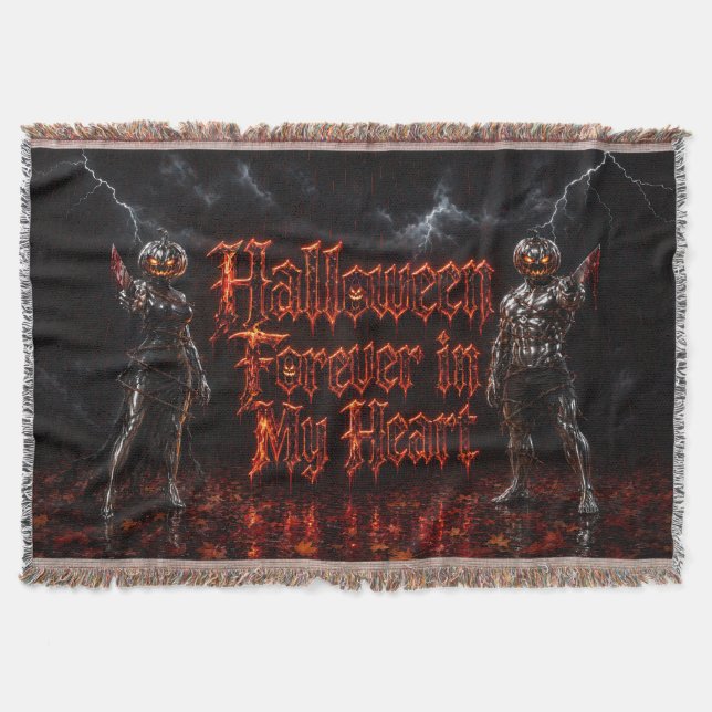 Halloween Forever I Mitt Hjärta Gotisk Pumpa Jack  Filt (Framsidan)