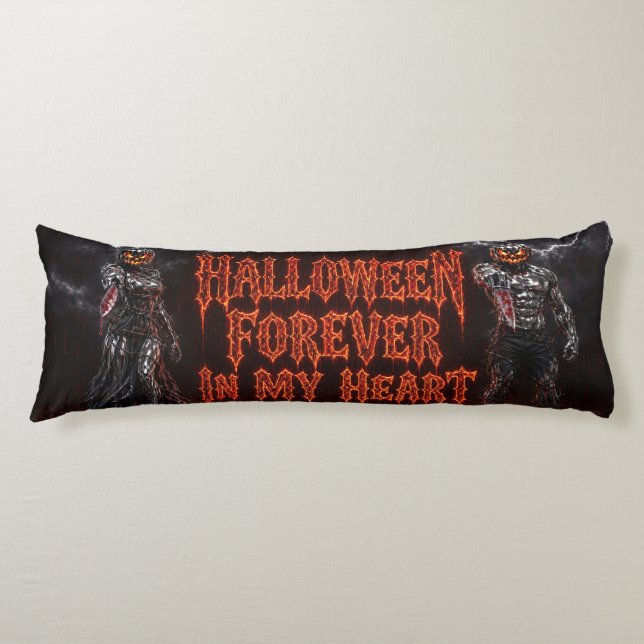 Halloween Forever I Mitt Hjärta Gotisk Pumpa Jack  Kroppskudde (Framsidan)