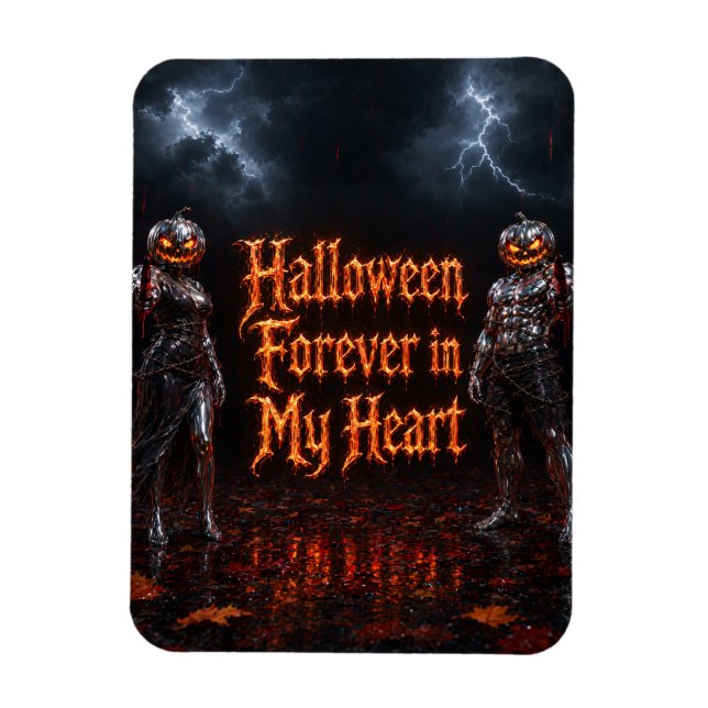 Halloween Forever I Mitt Hjärta Gotisk Pumpa Jack Magnet (Vertikal)