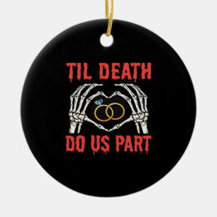 Halloween Förlovning Til Death Do US Part Julgransprydnad Keramik