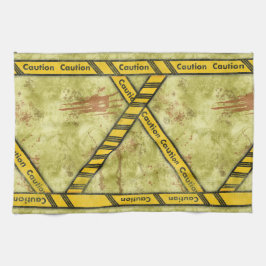 Halloween Försiktighet Taped laboratorium Kökshandduk