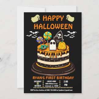 Halloween Första Födelsedagsinbjudan Inbjudningar