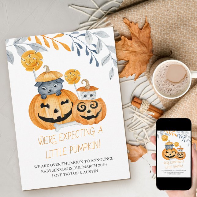 Halloween förväntar sig en liten Pumpkin-Gravid Meddelande (Skapare uppladdad)