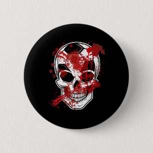 Halloween Fotboll Byll Pumpa Skalle Fotbollsspelar Knapp