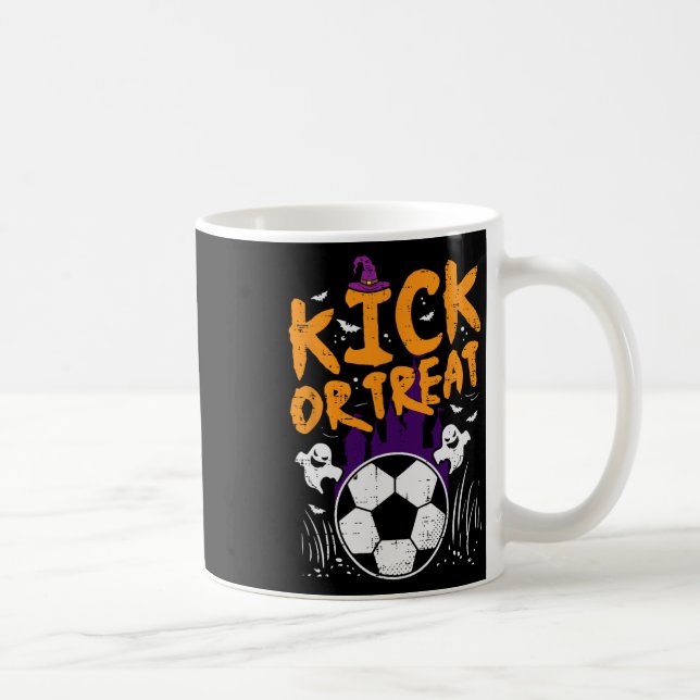 Halloween Fotboll Sparka Eller Behandla Fotboll Ko Kaffemugg (Höger)