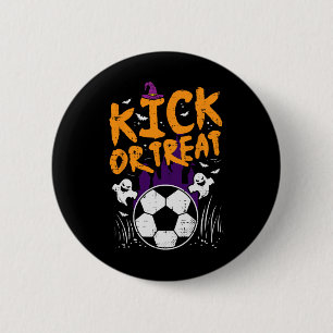 Halloween Fotboll Sparka Eller Behandla Fotbollsko Knapp