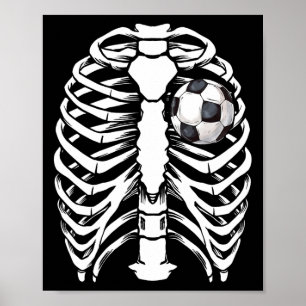 Halloween Fotboll Xray Skelett Kostym För Män Kvin Poster