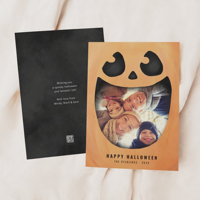 Halloween-fotokort | Pumpkin Jack o lantern Inbjudningar (Skapare uppladdad)