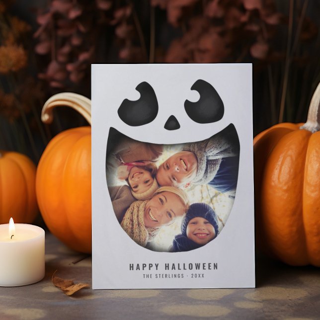 Halloween-fotokort | Skeleton Jack o lantern Inbjudningar (Skapare uppladdad)