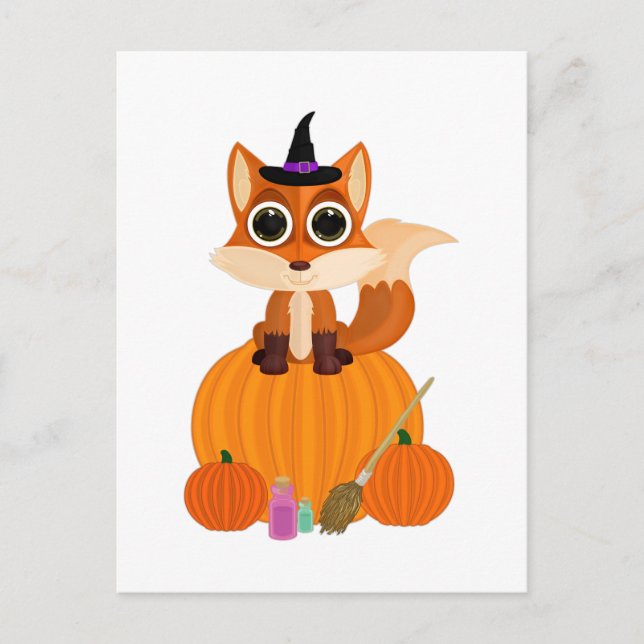 Halloween Fox Vykort (Framsida)