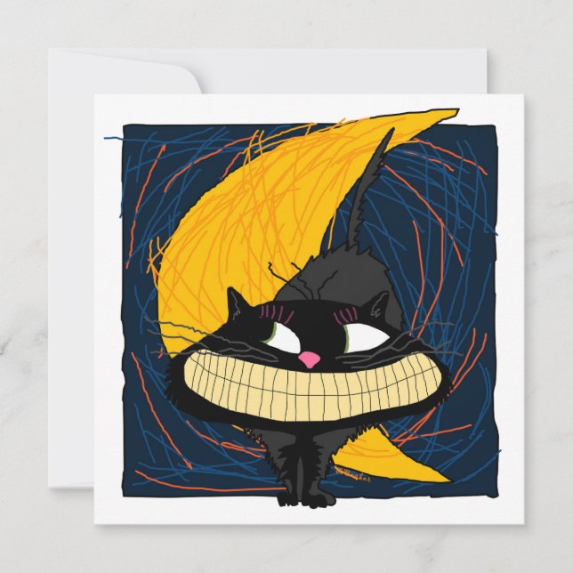 Halloween Fraidy Cat Inbjudningar (Framsida)