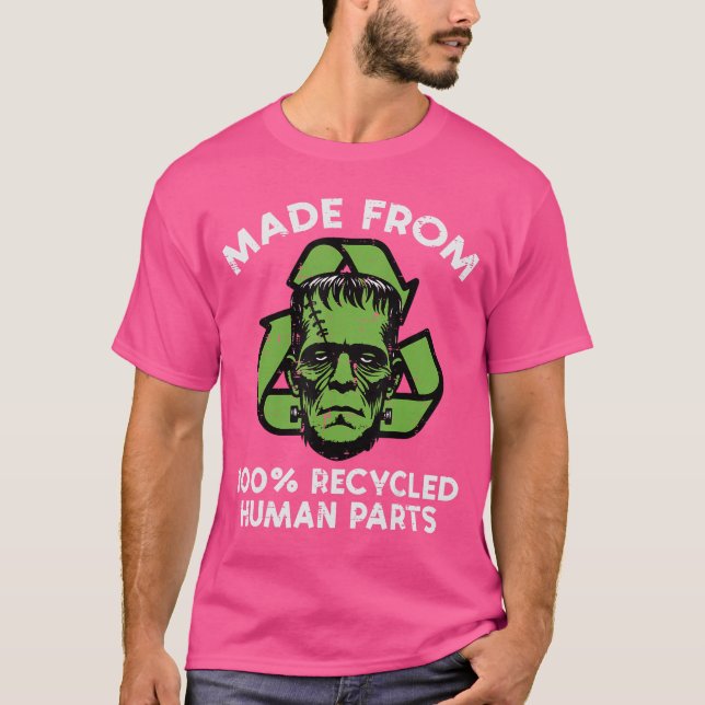 Halloween Frankenstein Återvunna Delar Kostym Män T Shirt (Framsida)
