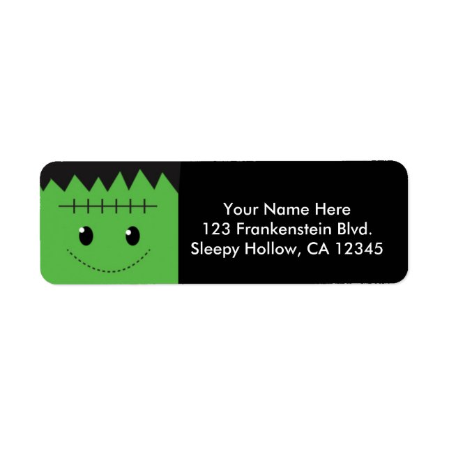 Halloween Frankenstein Barnfest adressetiketter Returadress Etikett (Framsidan)