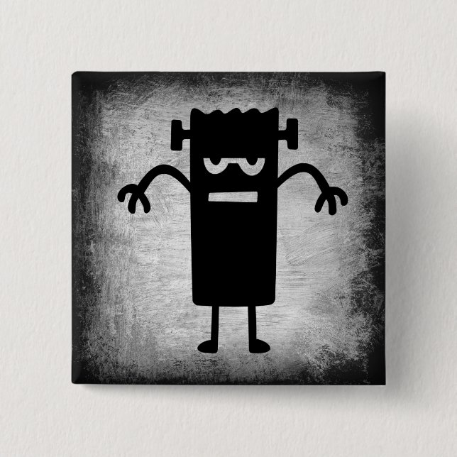 Halloween Frankenstein (lite skrämmande) Button Knapp (Framsida)