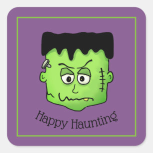 Halloween Frankenstein Stickers Fyrkantigt Klistermärke