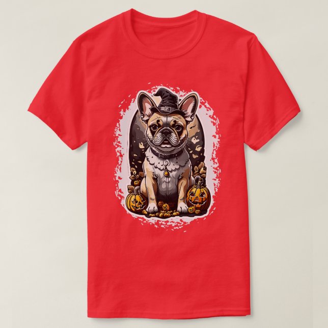 halloween fransk bulldog 8 t shirt (Design framsida)
