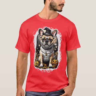 halloween fransk bulldog 8 t shirt
