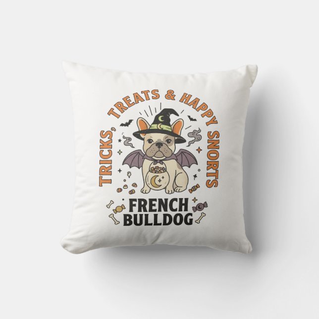 Halloween fransk bulldog trickster kudde (Framsida)
