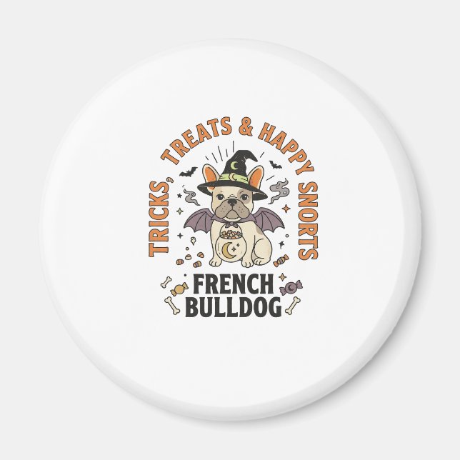 Halloween fransk bulldog trickster magnet (Framsidan)