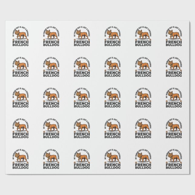 Halloween fransk bulldoggspumpakostymskjorta_1 presentpapper (Platt)
