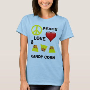 Halloween fredkärlek och candy corn t-shirt