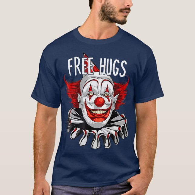 Halloween Free Hugs Scary Creepy Clown Graphic T Shirt (Framsida)