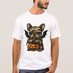 Halloween French Bulldog � Söt Spöklik Hund Konst  T Shirt