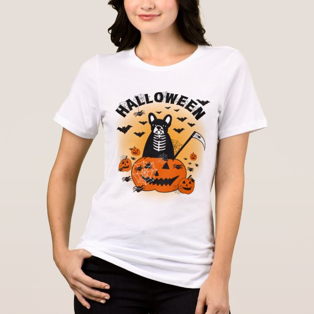 Halloween Frenchie T Shirt (Framsida)