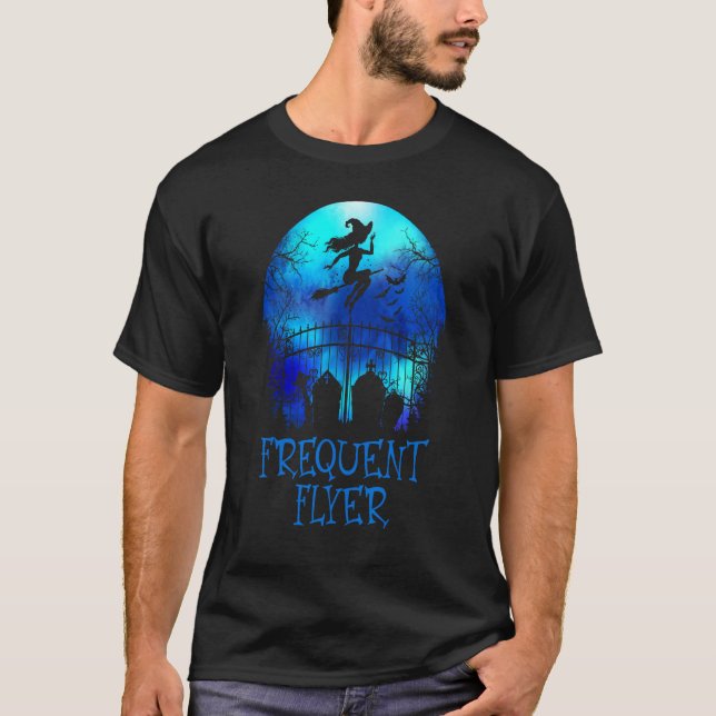 Halloween Frequent Flyer In The Cemetery Lazy Cost T Shirt (Framsida)