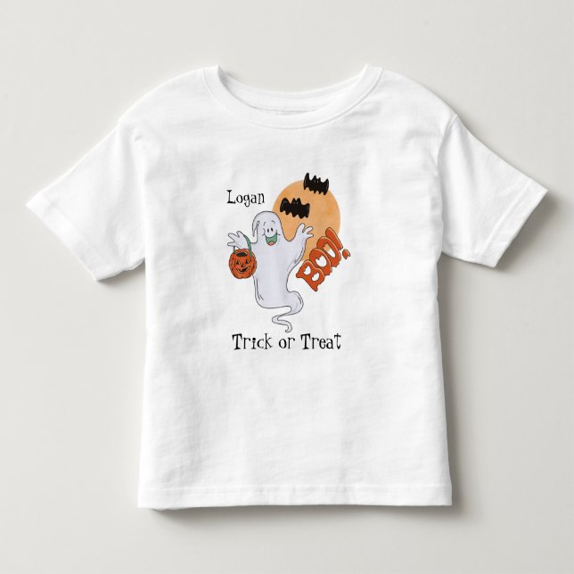 Halloween Friendly Ghost Personlig T Shirt (Framsida)