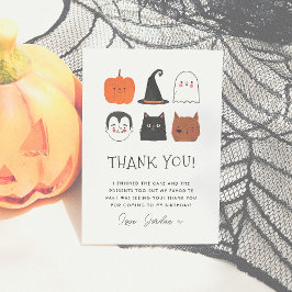 Halloween Friends Cute Modern Birthday Tack Kort