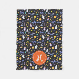 Halloween Friends Monogram Fleecefilt