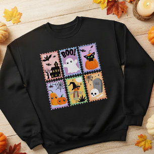 Halloween Frimärke Collage Women's Sweatshirt T Shirt