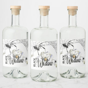 Halloween Frimärke Collection ’Black Widow’ Spritflaskor Etikett