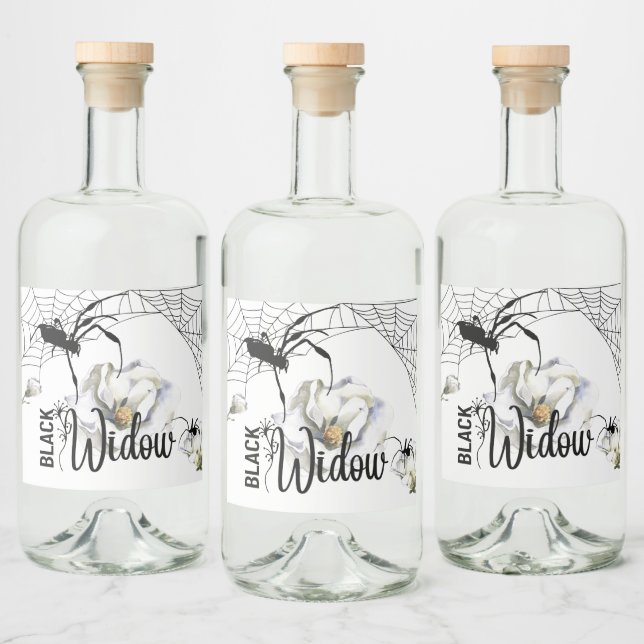 Halloween Frimärke Collection ’Black Widow’ Spritflaskor Etikett (Flaskor)