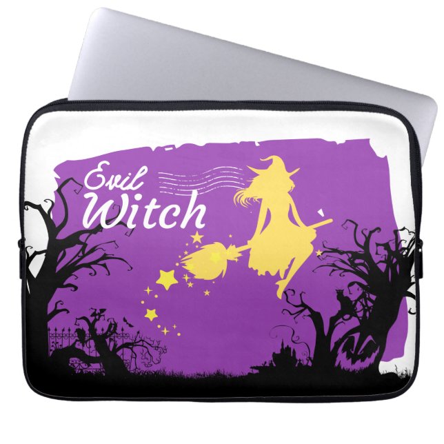 Halloween Frimärke Collection ’Evil Witch’ Laptop Fodral (Framsidan)