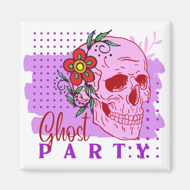 Halloween Frimärke Collection ’Ghost party’ Magnet (Framsidan)