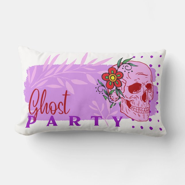 Halloween Frimärke Collection ’Ghost party’ på en Lumbarkudde (Framsida)