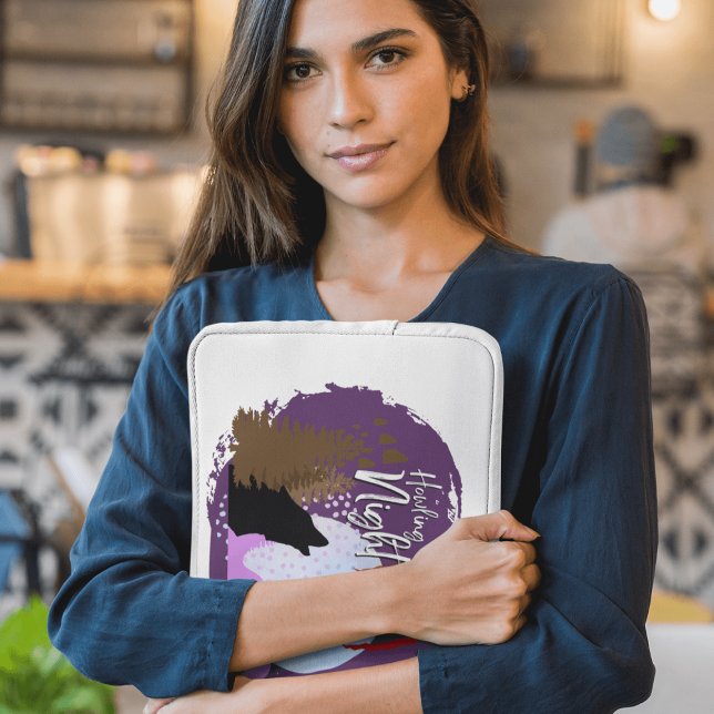 Halloween Frimärke Collection ’Howling Natt’ Laptop Fodral (Halloween Stamp Collection - Howling Night Laptop Sleeve from The Beekeeper Store)