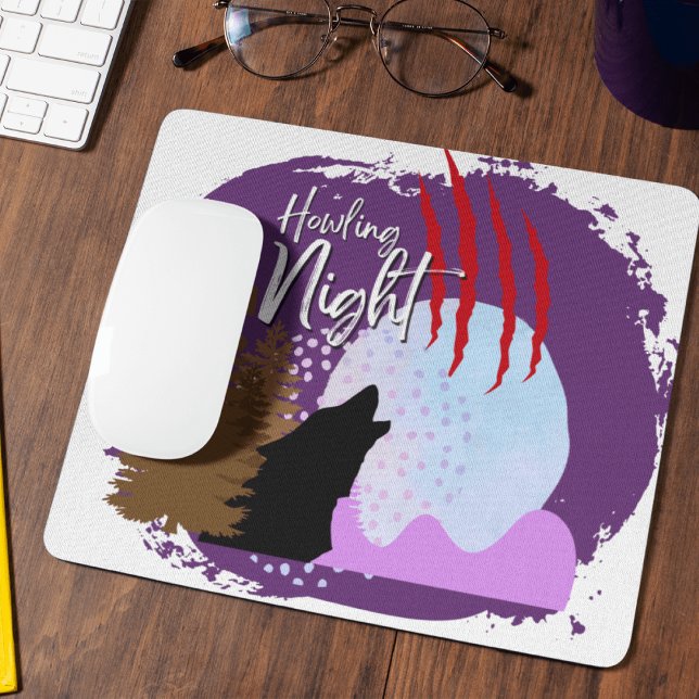 Halloween Frimärke Collection ’Howling Natt’ Musmatta (Halloween Stamp collection - Howling Night Mousepad from The Beekeeper Store)