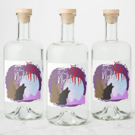 Halloween Frimärke Collection ’Howling Natt’ Spritflaskor Etikett