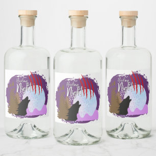 Halloween Frimärke Collection ’Howling Natt’ Spritflaskor Etikett