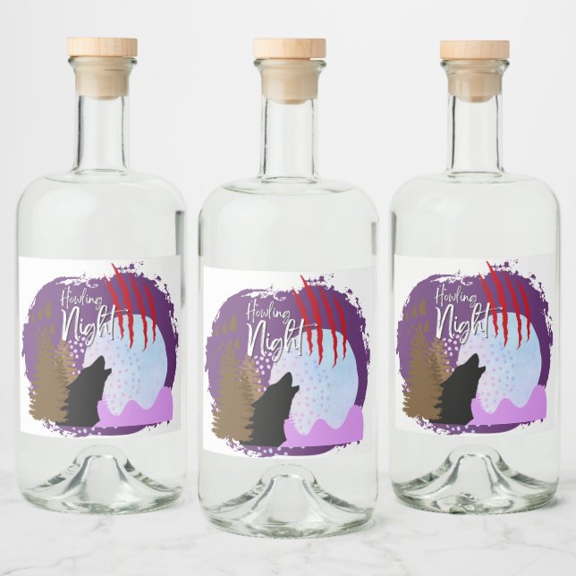 Halloween Frimärke Collection ’Howling Natt’ Spritflaskor Etikett (Flaskor)