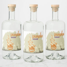 Halloween Frimärke Collection ’Pumpkinhead’ Spritflaskor Etikett