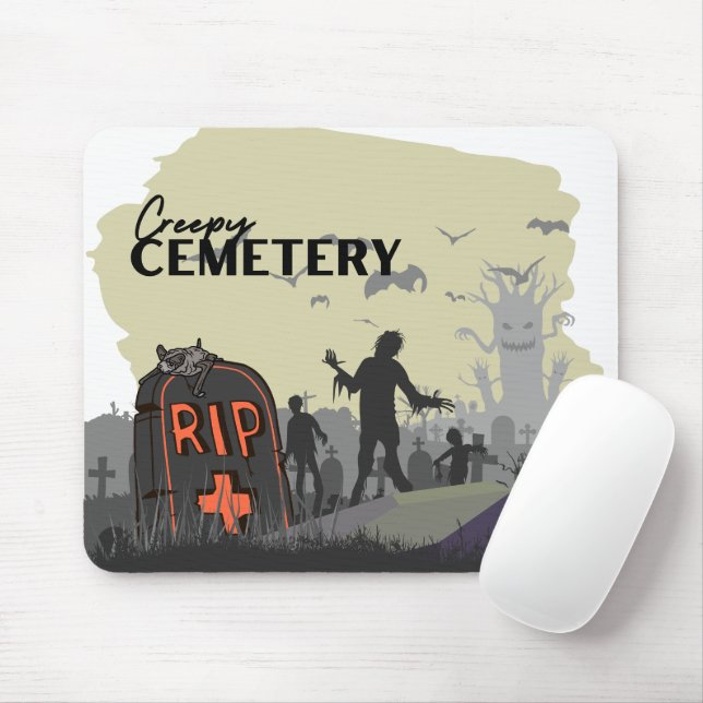 Halloween Frimärke-samlingen "Creepy Cemetery" Musmatta (Med mus)