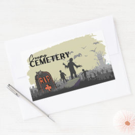 Halloween Frimärke-samlingen "Creepy Cemetery" Rektangulärt Klistermärke