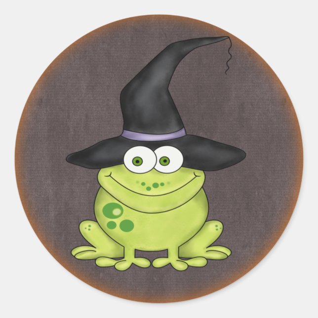 Halloween Frog Runt Klistermärke (Framsida)
